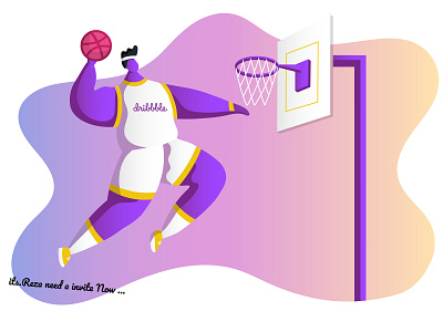 Invite Request basket basketball branding charecter colorful dribble dribble invite gradient hello hellodribble help illustration invite invite friends iran persian sketch tutorial ui vector