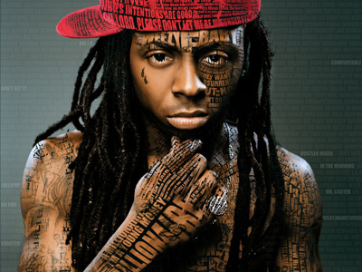 Lil Wayne Calligram calligram graphicdesign lil wayne mask music poster rap rap music typography weezy