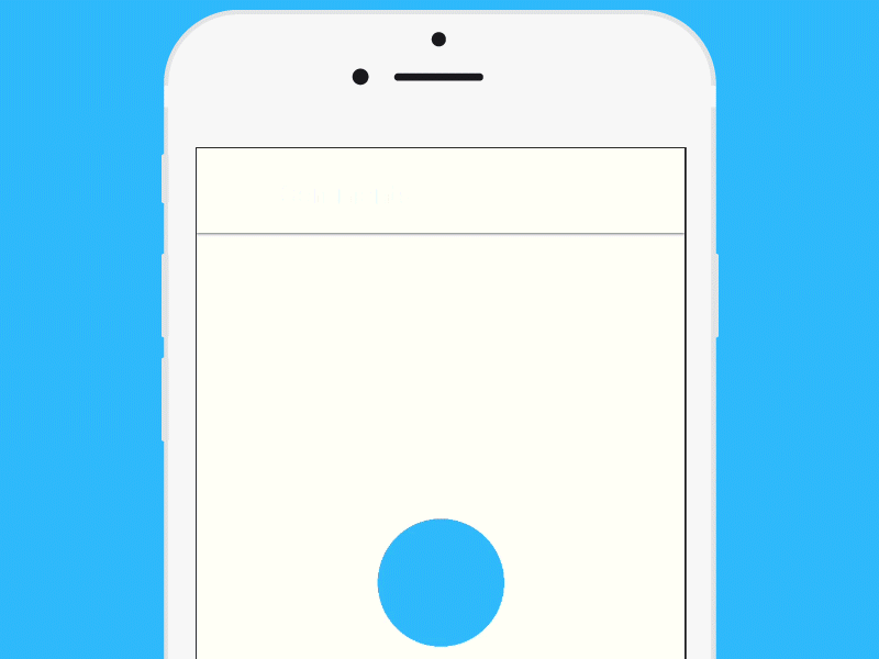 Button to header transition android animation button colorful interaction ios iphone mobile pixate prototype stylize