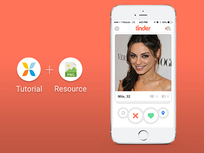 Tinder Card Swipe Pixate Tutorial app card iphone ixd mobile photo pixate prototype tutorial ui ux