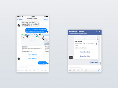 Facebook Messenger Ui Kit For Chatbots Sketch By Jared Lodwick On Dribbble