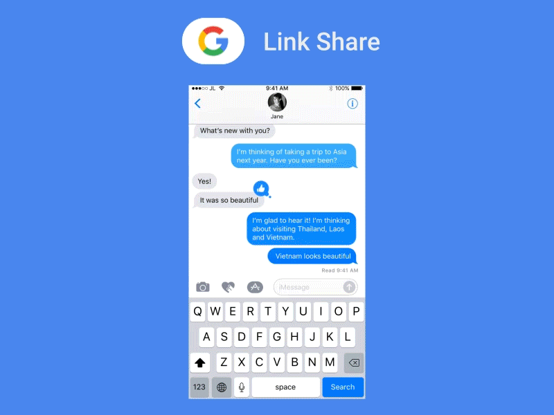Google Link Share - iMessage App