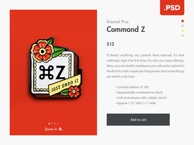 Minimalist Eshop Product Page - Free .PSD