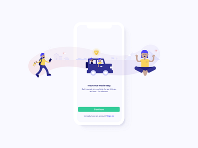Updated onboarding on iOS today! android animation app branding building characters design dogs flat illustration ios ios 12 iphone type ui ux vector