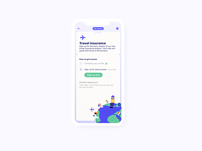 Signing up in app for Travel insurance ✈ app characters design flat illustration ios skeuomorphism travel typography ui ux vector