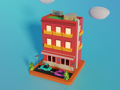 3D Building & Car