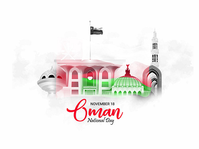 Oman National Day Art 3d animation branding clean creative design design design art graphic design illustration logo motion graphics ui vector