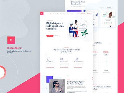 RI - Digital Agency agency clean ui creative creative design design design art illustrations logo ui design uidesign uiux uxdesign website concept