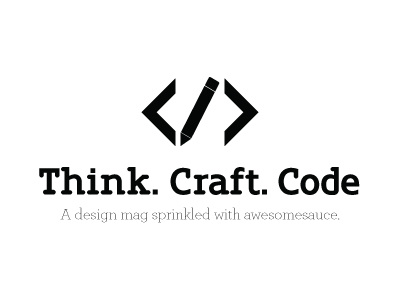 Think Craft Code - Logo V1 bw code craft logo think