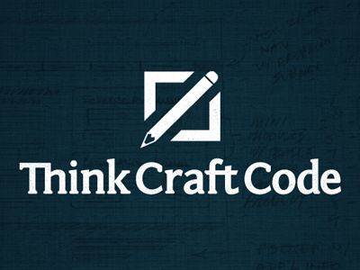 Think Craft Code - Coming Soon blue code craft dark logo pencil sketch texture think