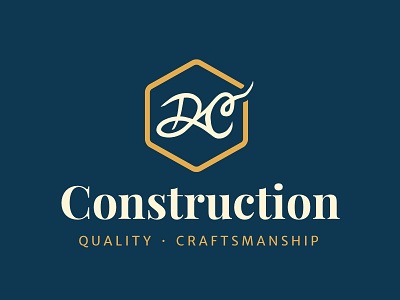 DC Construction construction craftsmanship handscript logo
