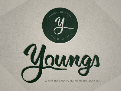 Youngs Logo green handwritten logo texture