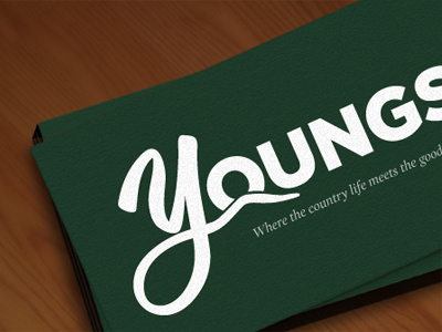Youngs Business Cards business cards green logo