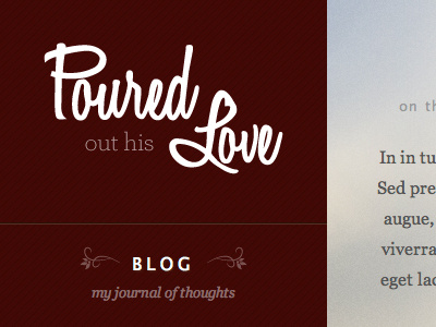 Poured Out His Love Site blog logo love red website