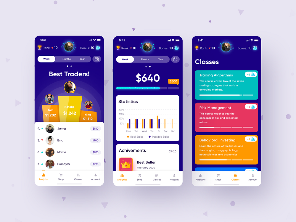 Traders Game App by Julia Kasianova on Dribbble