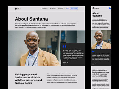 Santana insurance company - Website patr 2 branding brutalism design responsive typography ui ux webdesign website