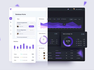 Worker activity admin dashboard admin panel analytic animation app chart dark theme dashboad database graphic interface macos1014 macosmojave mojave motion profile realtime sql ui ux webapp