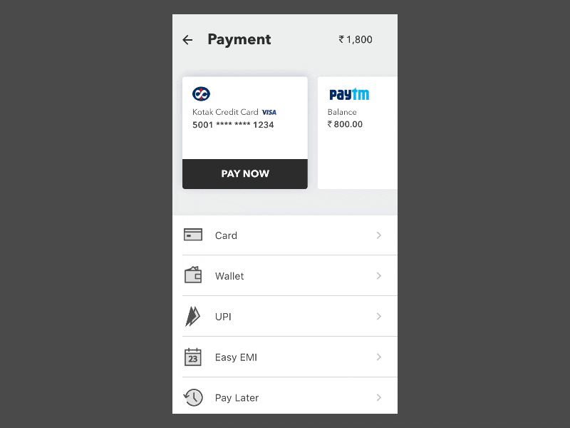 OTP auto-submit for payments dark theme ui otp payments ui ux