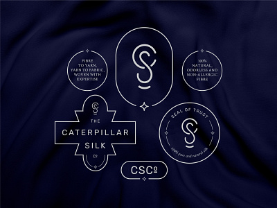 Logoset: The Caterpillar Silk Company aka CSCo. branding caterpillar fabric logo logoset minimal monogram pragmaticart silk
