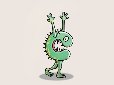 The Cute Monster // ‘C’ for #36daysoftype 36dayoftype character characterdesign green illustration monster monsters inc pragmaticart