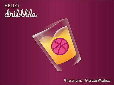 Hello Dribbble Shot Glass firstshot hellodribbble illustrator liquor thankyou