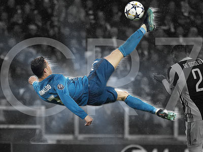 CR7 bicycle kick champions league design photo editing photoshop real madrid ronaldo soccer sports design