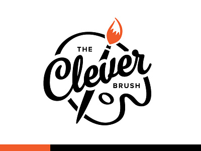 The Clever Brush Logo branding branding and identity branding design brush design fox illustration illustrator logo logo design paint paintings typogaphy vector