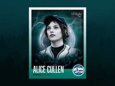 Alice Cullen Baseball Card Concept baseball design movie poster photoshop retouching twilight