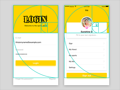 Login & Me Design