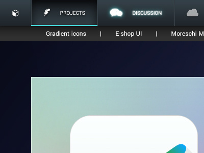 Navigation Menu dark futuristic gradients navigation ui ux