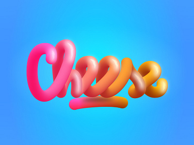 Cheese cheese glow gradient typography