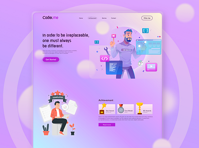 Web Landing Page for a programmer branding design landing page typography ui ui design ux web design