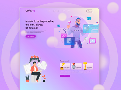 Web Landing Page for a programmer branding design landing page typography ui ui design ux web design