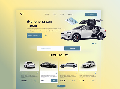 TESLA Landing Page | Header Design branding car design header design landing page design minimalistic responsive web design tesla ui ui design web design webdesign website design