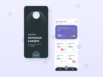 Ramadan Reminder Mobile App UI Design