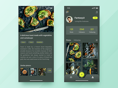 Food interface app design icon ui