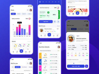 Nutrition App Design by Oksana Veskera for YozmaTech on Dribbble