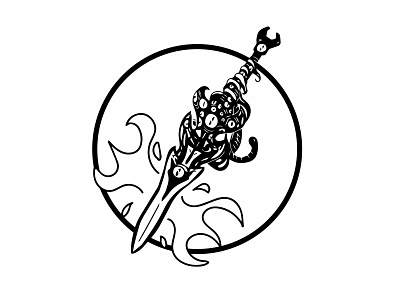 Demon Sword illustration illustrator cc ink sword