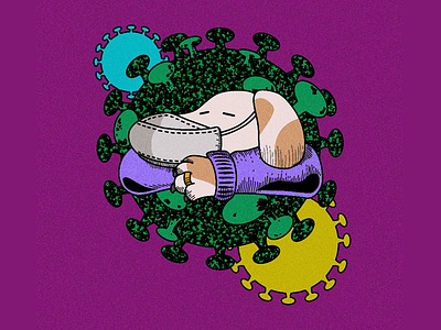 Quarantine affinity designer character corona covid19 illustration ipad mask quarantine vector virus