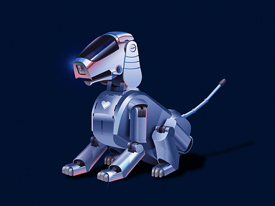 Sony Aibo 80s design digitalart dog illustation korea pets robot robot dog robotic seoul ui vector