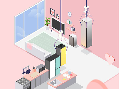 Isometric House design game house illustation interior isometric isometric illustration marriage vector