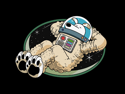 Space dog lying 80s branding character design illustation outerspace retro badge space spacesuit ui universe vector