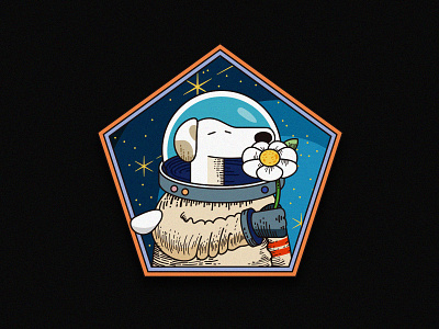 The space dog 80s app character cosmo design dog illustation logo outerspace space spacedog stars ui universe vector