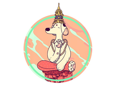 Buddha dog at peace branding buddha buddhism character design dog illustation logo puppy vector