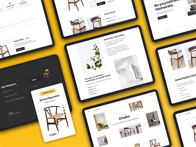 Home&We - Full site design clean design ecommerce figma furniture minimal product design ui webflow