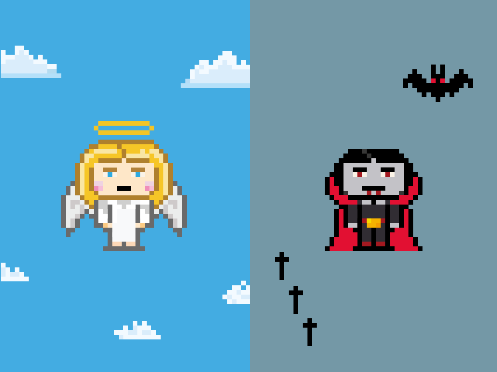 NFT Pixel Art Angel & Vampire by Mazen Pacha on Dribbble