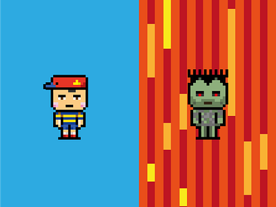 NFT Pixel Art Kid & Zombie