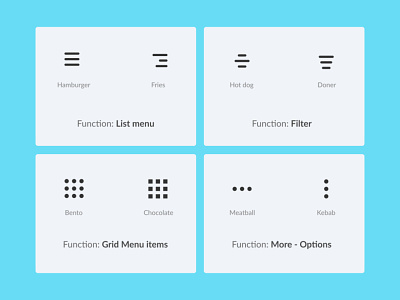 UI Elements Dictionary Menu icons icons menu ui ux