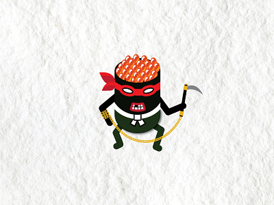 Ninja Sushi 1 character design dubai food illustration japan ninja noodles sushi vector yakisoba