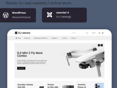 DJ-Electronics - eCommerce site quickstart for Joomla/WordPress ecommerce electronics joomla joomla4 quickstart shop site store website wordpress